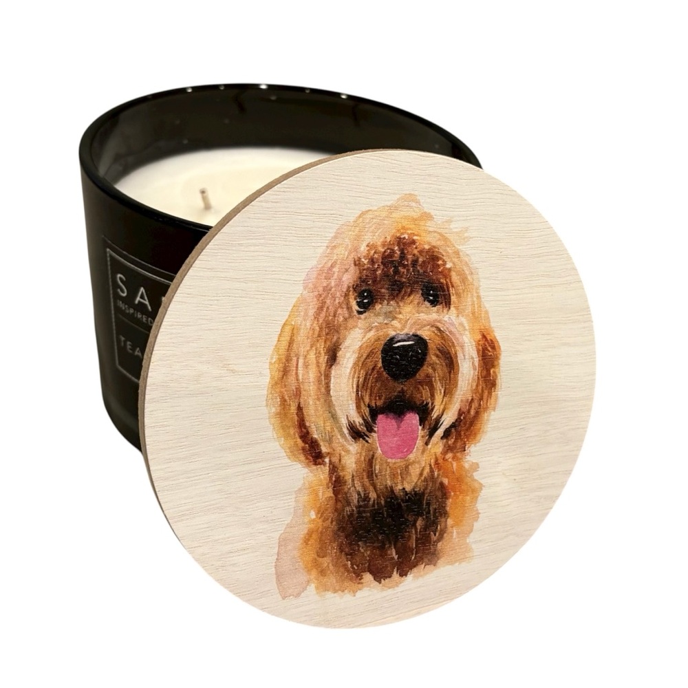 NEW Doodle Candle Dog Lovers Gift Goldendoodle Sand + Paws large cute